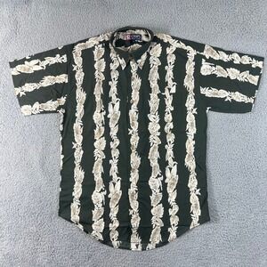 Chaps Ralph Lauren Button Down Shirt Men's M Green Cream Leaf Safari NWT